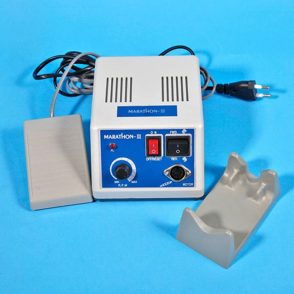 Dental Lab E-TYPE micromotor polish hand piece with contra angle & straight handpiece SEAYANG MARATHON 3 + Electric Motor