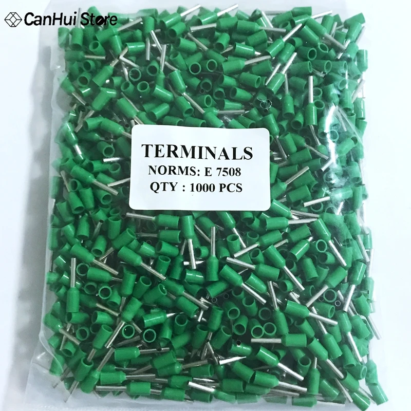 E7508 100PCS/Pack Tube insulating Insulated terminals 0.75MM2 Cable Wire Connector Insulating Crimp Terminal Connector AWG 20#