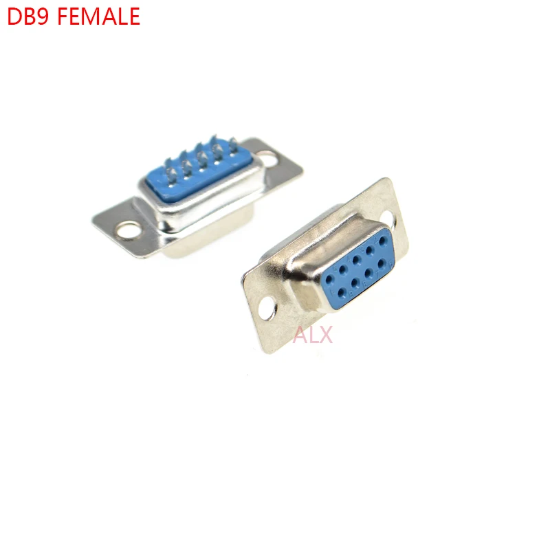 10PCS DB9 FEMALE PCB Mount serial port CONNECTOR  Solder Type D-Sub RS232 COM CONNECTORS 9pin socket 9p Adapter FOR PCB