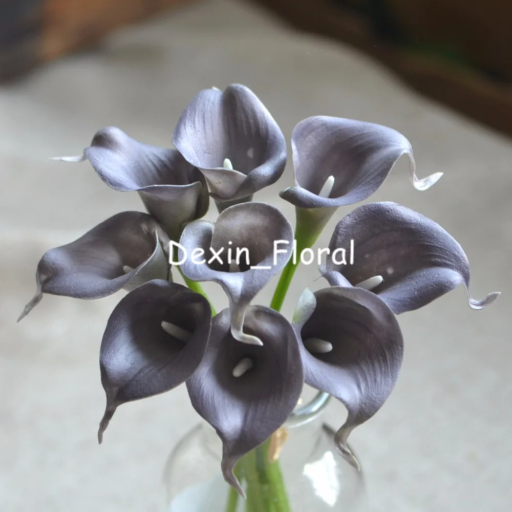 

Gray Calla Lilies Real Touch Flowers For Calla lilies Wedding Bouquets Centerpieces Artificial Flowers