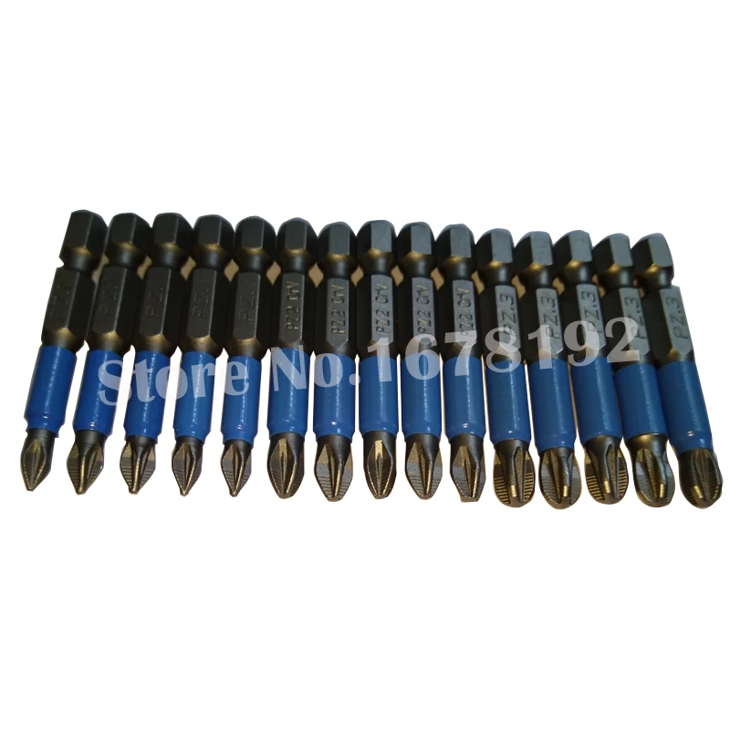 15pcs PZ1 PZ2 PZ3 Screwdriver Bit Set Hex Magnetic Anti Slip Phillips Electric Length 50mm Power Tool Accessories