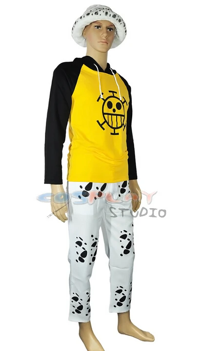 Mann Ein Stück Hosen Blau Weiß Schlank Trafalgar Law Hosen Anime Baumwolle Cosplay Kostüme Für Jungen