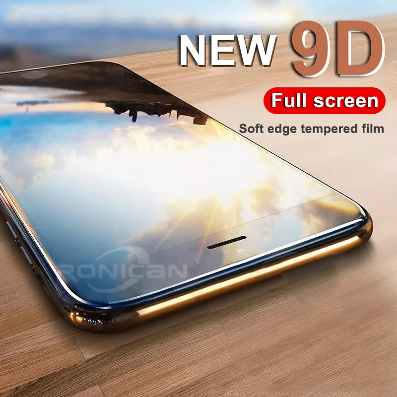 New 9D Full Cover Soft Edge Tempered Glass For iPhone 6 6s 7 8 Plus Screen Protector Film For iPhone X XR XS 11 12 ProMax Glass