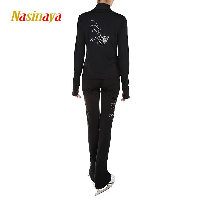 Figure Skating Jackets Suits Rhinestone Women Shirts Ice Skating Training Costumes