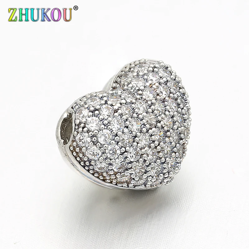 14*12mm Micro Pave Cubic Zirconia Beads for Diy Jewelry Findings Making, Hole: 2mm, Model: VZ143