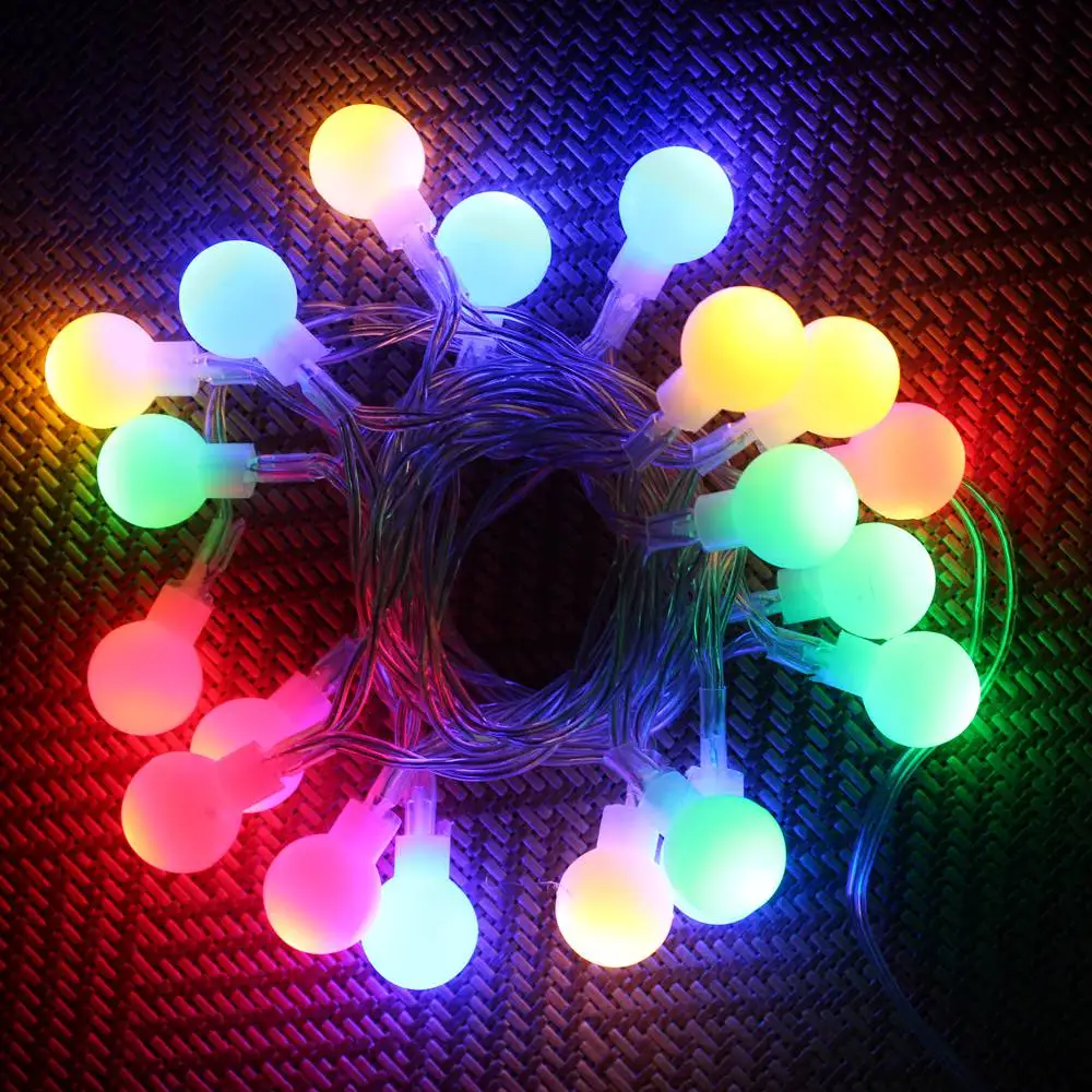 LED Cherry Ball Fairy Lights Garland String Lights For Christmas Tree Wedding Home Room Indoor Decoration Light Warm White