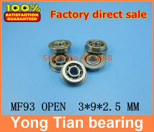 

NBZH Bearing10pcs High Quality ABEC-3 Z2V1 MF93 RF930Y52 FLBC3-9 3*9*10.2*2.5*0.6 Metric Series Flanged Mini Ball Bearing MF93K