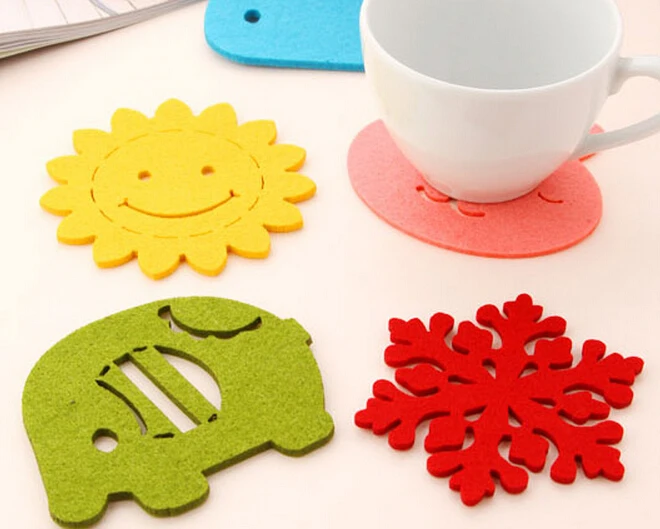 

Creative Home DIY candy colored non-slip felt cup mat thicker insulation mat bowls mat ss296