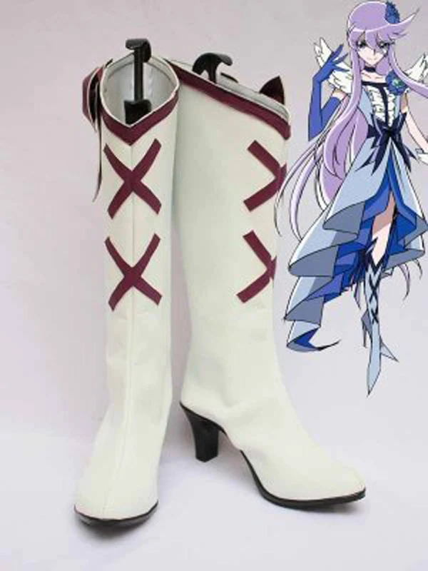 Pretty Cure Cure Moonlight White Cosplay Boots Shoes Anime Party Cosplay Boots Custom Made for Adult Women High Heel Shoes