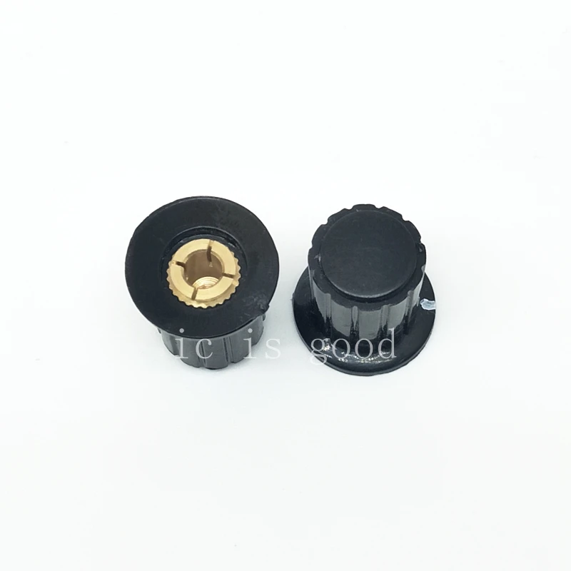 

5PCS/LOT black WXD3-13-2W potentiometer knob cap (copper core) Free shipping KYP16-16-4J 4mm