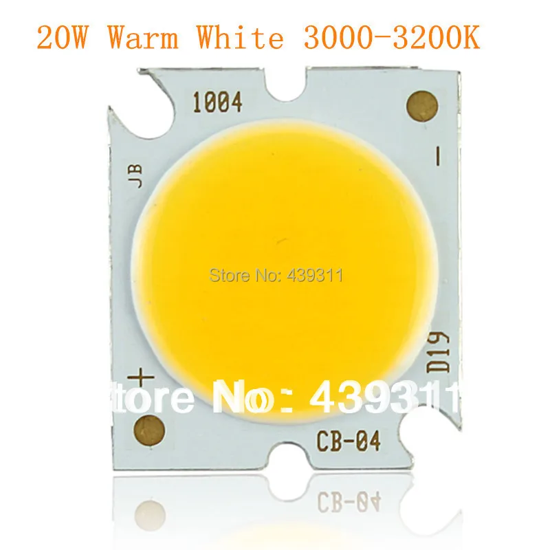 20W COB LED chip Warm White 3000-3200K Pure white 6000-6500K light source 600mA 29-36V 1700-1900LM Chip 5pcs