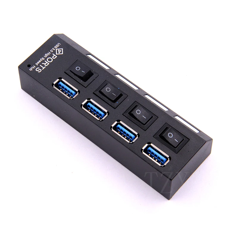 USB Hub 4 Ports USB 3.0 Splitter Super Speed 5Gbps Multi Hub With on/off Switch for Computer PC Laptop Mac OS Accessories