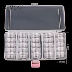 Transparent Empty  case 190*95mm (With 25 Pcs Small Box)  Nail Art Tip Glitter Boxes Storage Nail Art Rhinestone Case Removable