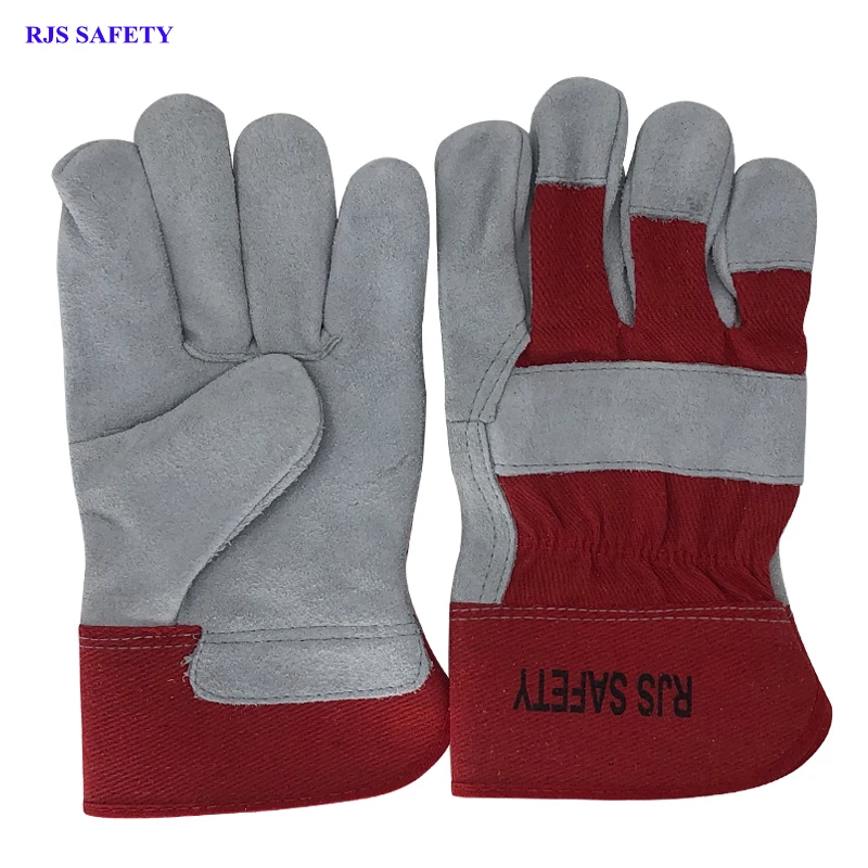 

RJS 6PCS New Working Gloves Cowhide Leather Men Working Welding Gloves Safety Protective Sports MOTO Wear-resisting Gloves 7028