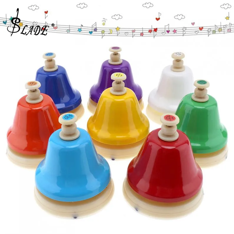 

8 Note Beautiful Colorful Hand Bell Set Musical Instrument Musical Toy for Children Baby Early Education