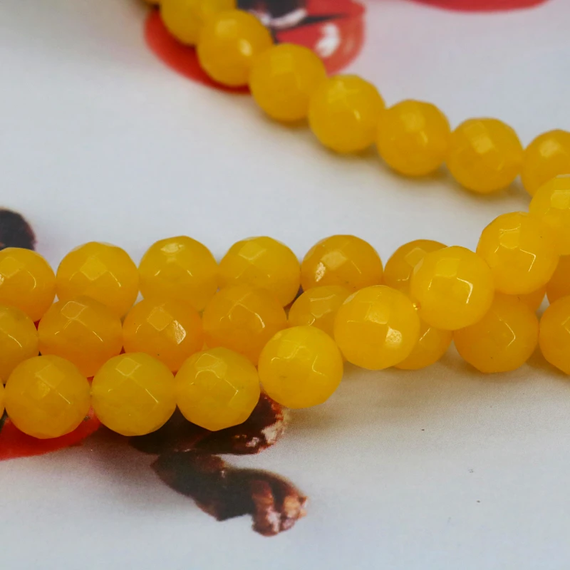 

Faceted Yellow Chalcedony Round Loose Beads 10mm 15" 2pc/lot DIY Fashion Exquisite Stone Women Jewelry Wholesale