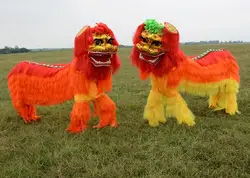 Di vendita caldo 2-persona Lion Dance Costume Attrezzature Nord Prestazioni di Danza del Leone Costume Doppio persone disegno