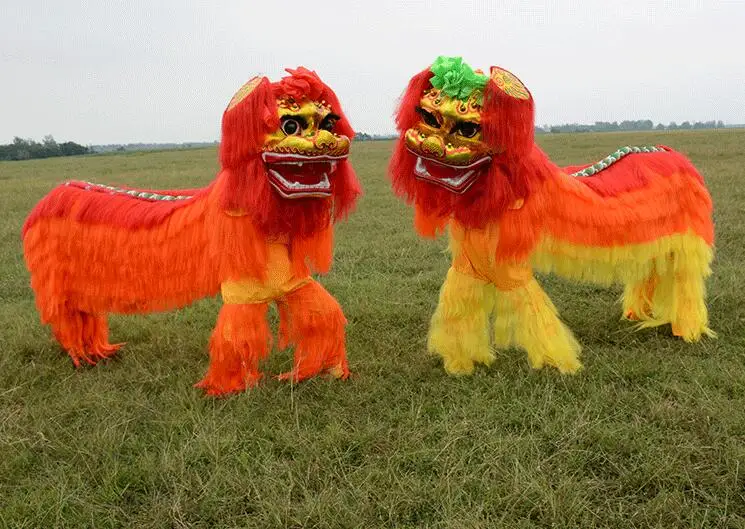 Hot selling 2-person Lion Dance Costume Equipment Northern Performance Lion Dance Costume  Double persons design