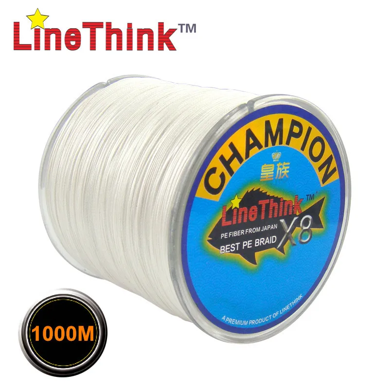 1000M GHAMPION LineThink Brand 8Strands/8Weave Best Quality Multifilament 100% PE Braided Fishing Line