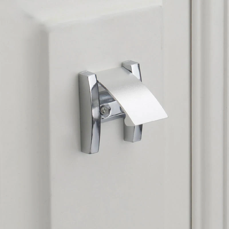 Surface mounted dark silver drawer handle modern flip handle dark buckle buckle hand furniture hardware accessories