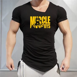 Brand Muscle Sportwear Fitness Gym T-Shirt Bodybuilding Clothing Compression Shirt Men Slim fit T Shirt