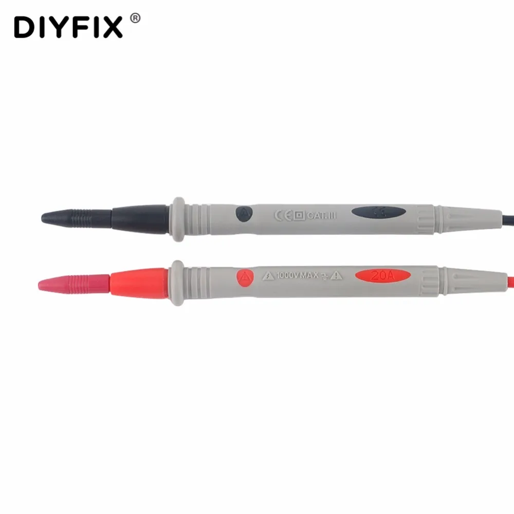 DIYFIX 1 زوج القط الثالث 1000 فولت 20A سلك السيليكون التحقيق موصلات اختبار دبوس ل الرقمية المتعدد إبرة تلميح متعدد متر تستر التحقيق