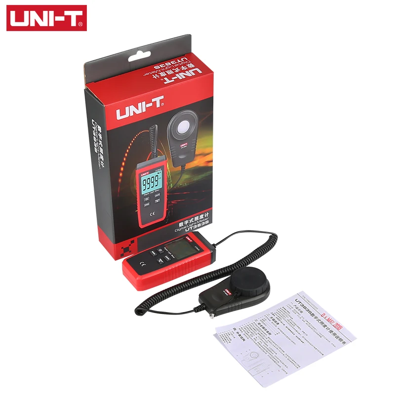 UNI-T UT383S Light Meter 200,000 LUX Digital Luxmeter Luminance Lux Fc Test Max Min Illuminometers Photometer