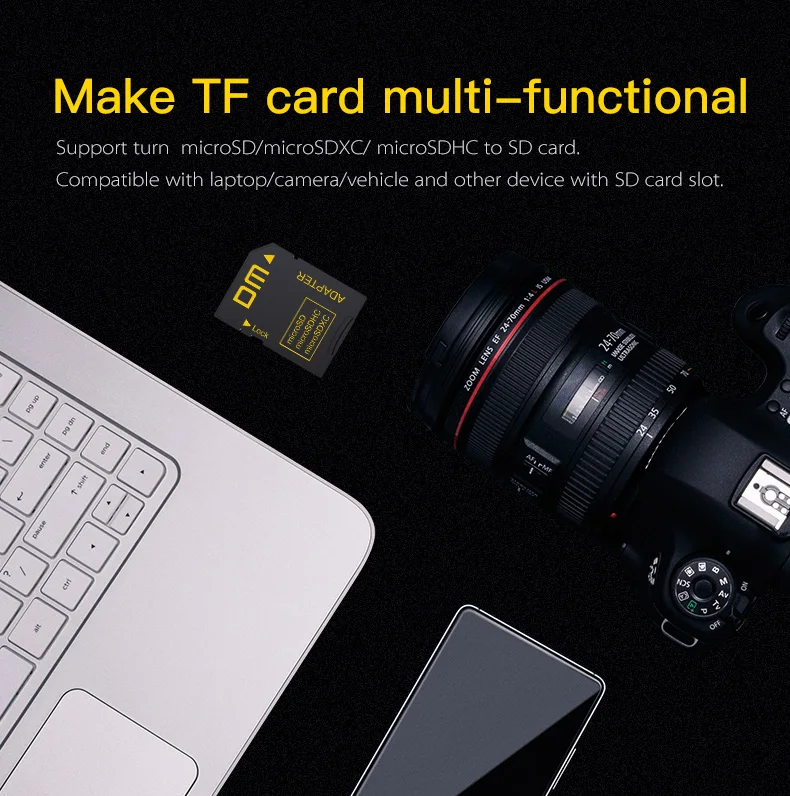 DM SD-T2 Speicherkartenadapter SD2.0 Kompatibel mit MicroSD MicroSDHC MicroSDXC Unterstützt Maximale Kapazität bis zu 2TB – Detail 2
