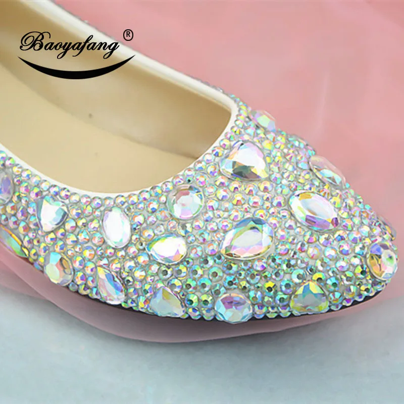 wedding shoes Sapphire AB Diamond Crystal Night Insert Diamond Shoes Banquet Shoes White sweet party shoe