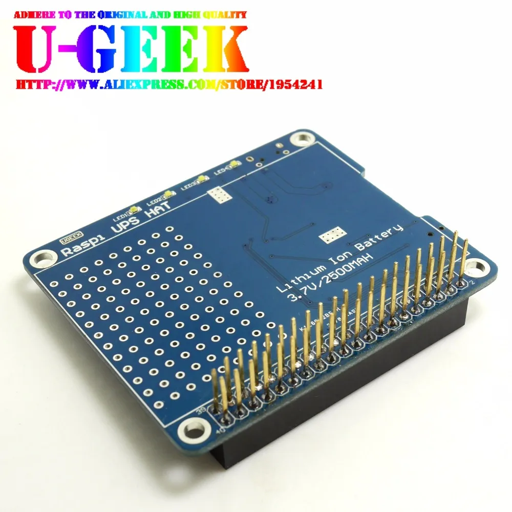 Imagem -03 - Ugeek Ups Hat com Bateria para Raspberry pi Modelo b 3b Mais 3a Mais 2b 4b Adaptador de Bateria pi Fonte de Energia Carregar Enquanto pi Está Trabalhando