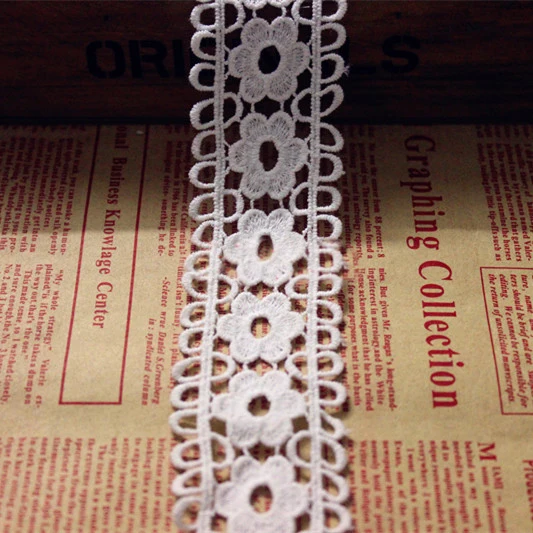 

10 yards/lot width 4.2cm 1.65" white cotton lace trim ribbon fabric for dress skirt clothes 1014993L4K727