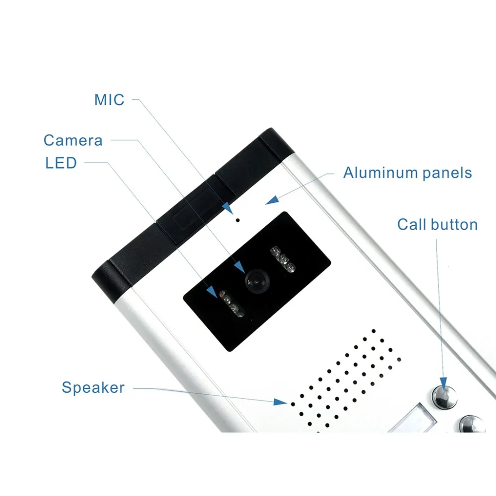 Imagem -03 - Sistema de Intercomunicação por Vídeo com Unidades para Apartamento Monitor de Vídeo Interfone com Fio Kit de Campainha Doméstica