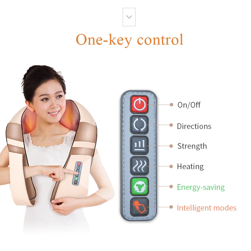 JinKaiRui-Elétrica 3D Shiatsu Massageador Corporal Completo com Terapia de Calor, Amassar Profundo, Portátil, Alívio Da Dor, Pescoço, Costas