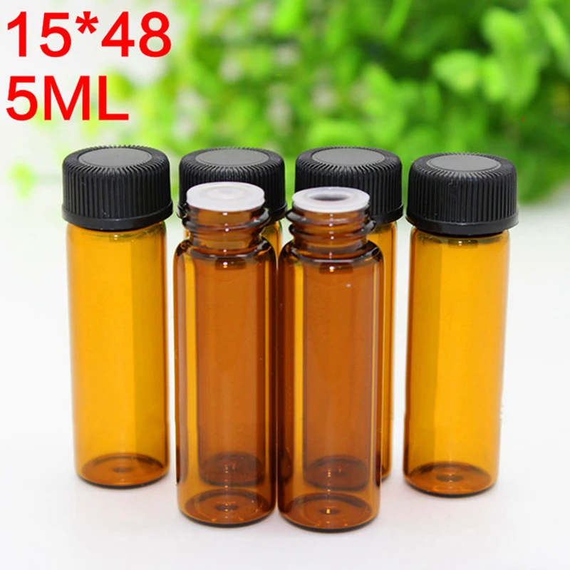 5ml (1/6oz) Molded Amber Glass Bottles 5ml Hole Bottles for Cosmetic Makeup Essential Oil Dropper Bottles DHL Free Shipping