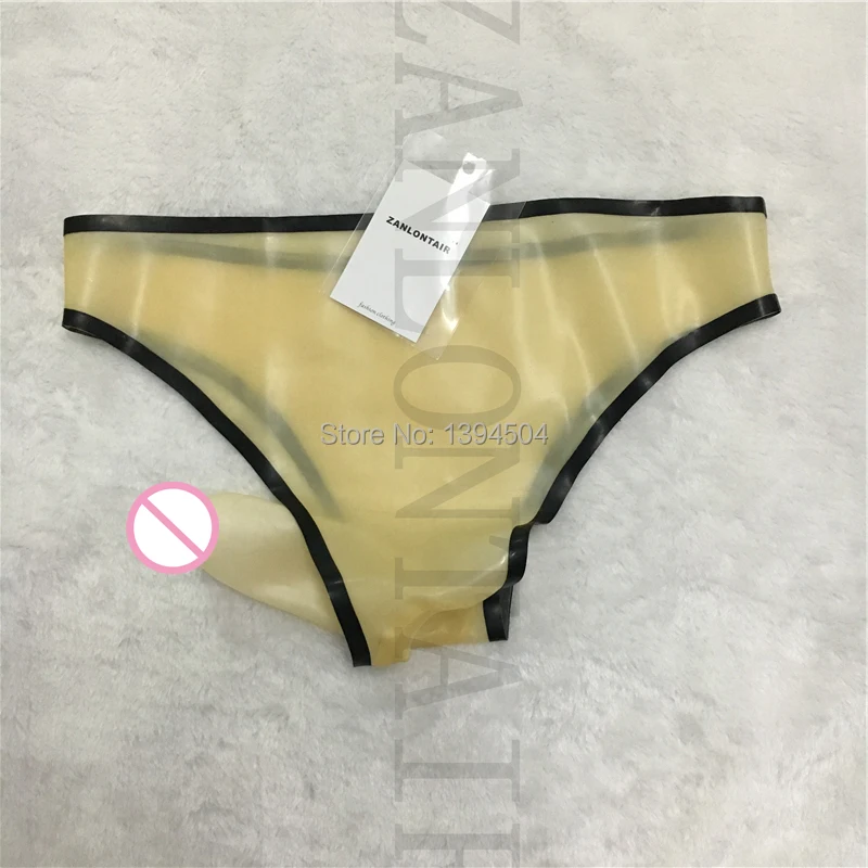 2017 cekc calzino Sexy intimo femminile in lattice pantaloncini trasparenti da donna con un pene preservativo pantaloni JJ set mutande Fetish