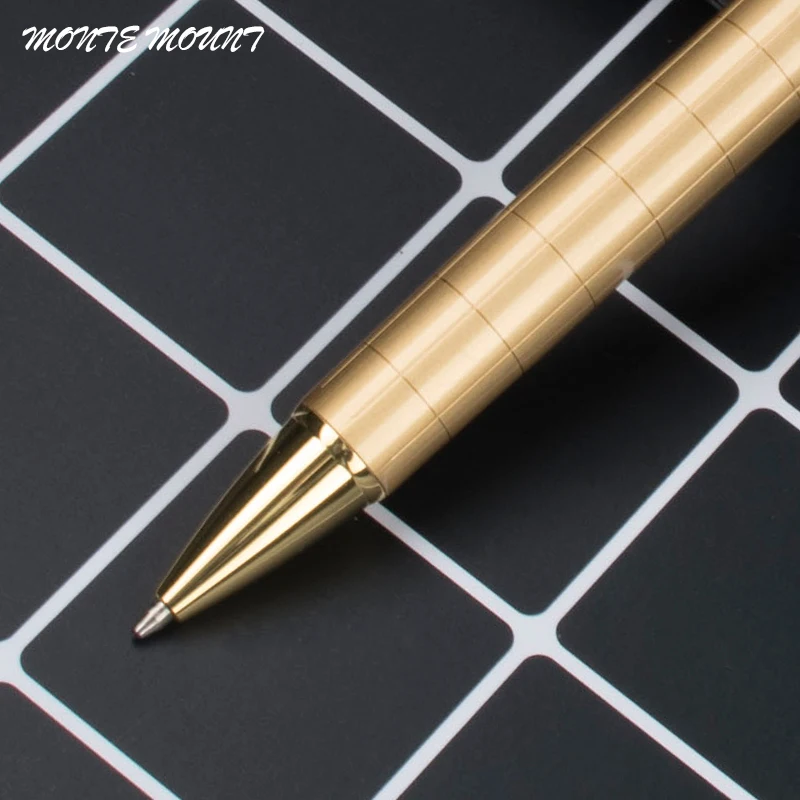 1pc Commercial Metal Ballpoint Pen Automatic Ballpoint Pen Exquisite Packaging Golden plaid School Office Signature