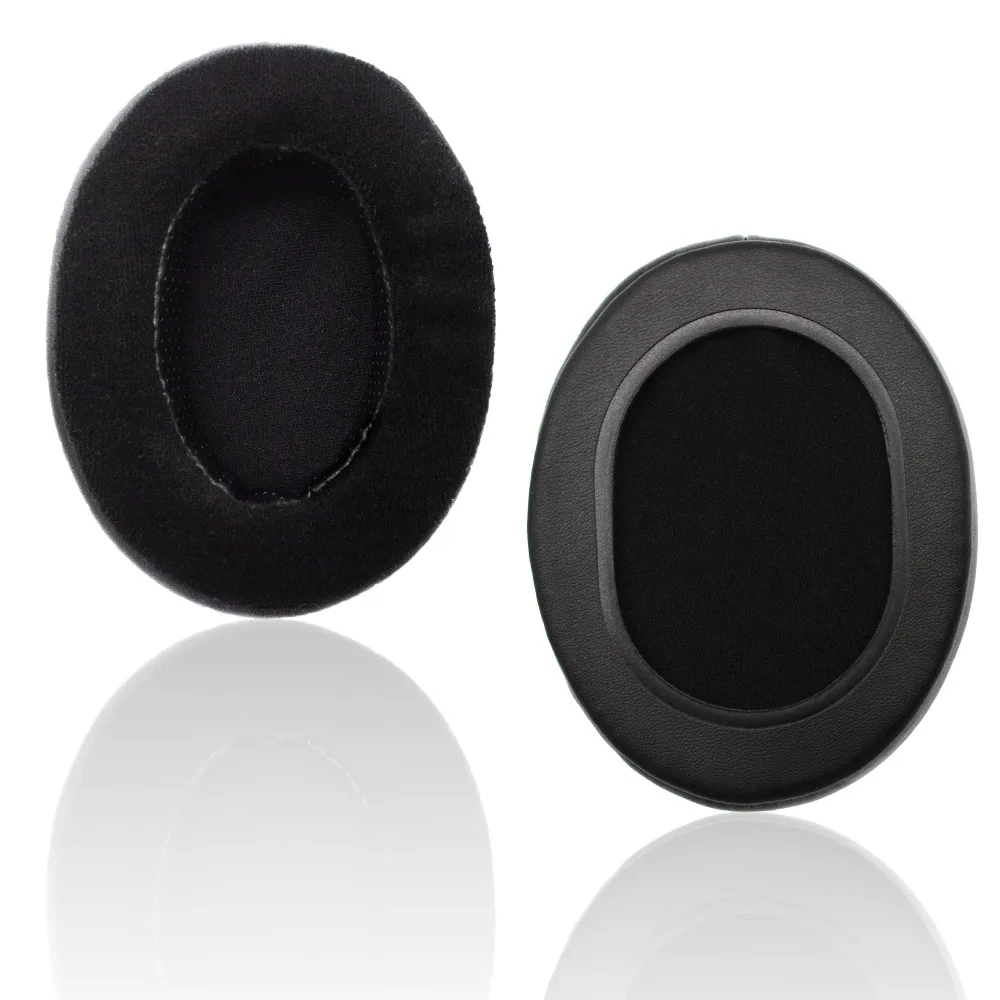 Fone de ouvido em espuma de memória híbrida, preto, pu/veludo, adequado para grande, sobre o ouvido