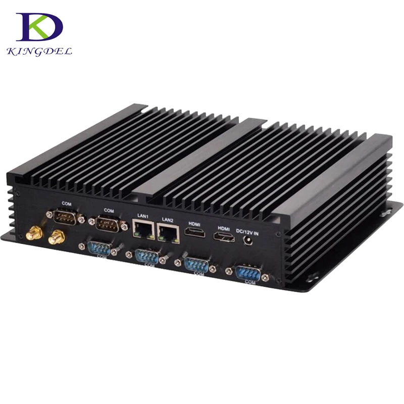 Barato mini pc fanless com 6com rs232 rs485 intel celeron 2955u 1.4ghz duplo hdmi mini computador industrial desktop nuc barebone