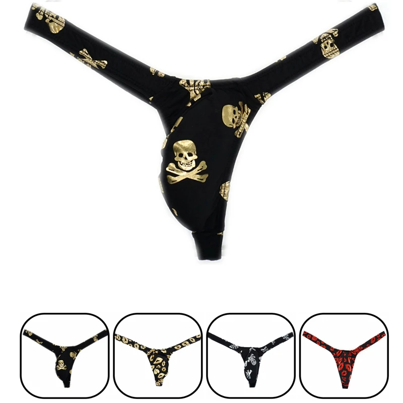 2019 underwear Men\'s sexy men\'s panties fish scale design faux leather thong and g-string Underwear bikini thong jockstrap gay