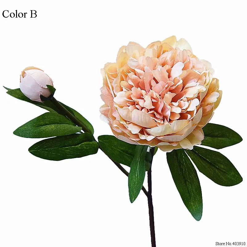 Luxury Versailles Palace Peony Artificial Flowers branch with leaves Silk peonies flores  artificiales Home wedding decoration