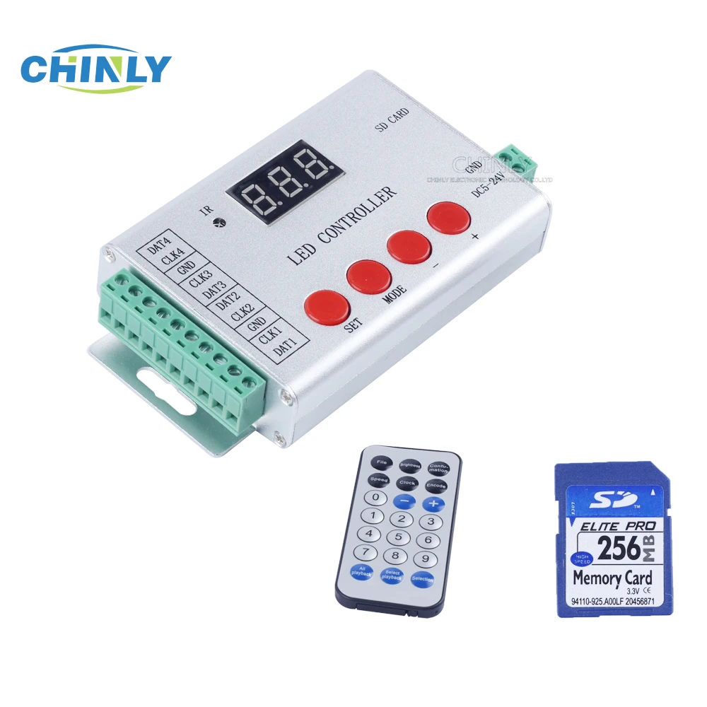 DC5-24V 21key Remote WS2811 WS2812B WS2813 APA102 Led Pixel Strip Controller, Max Controle 6144 Pixel
