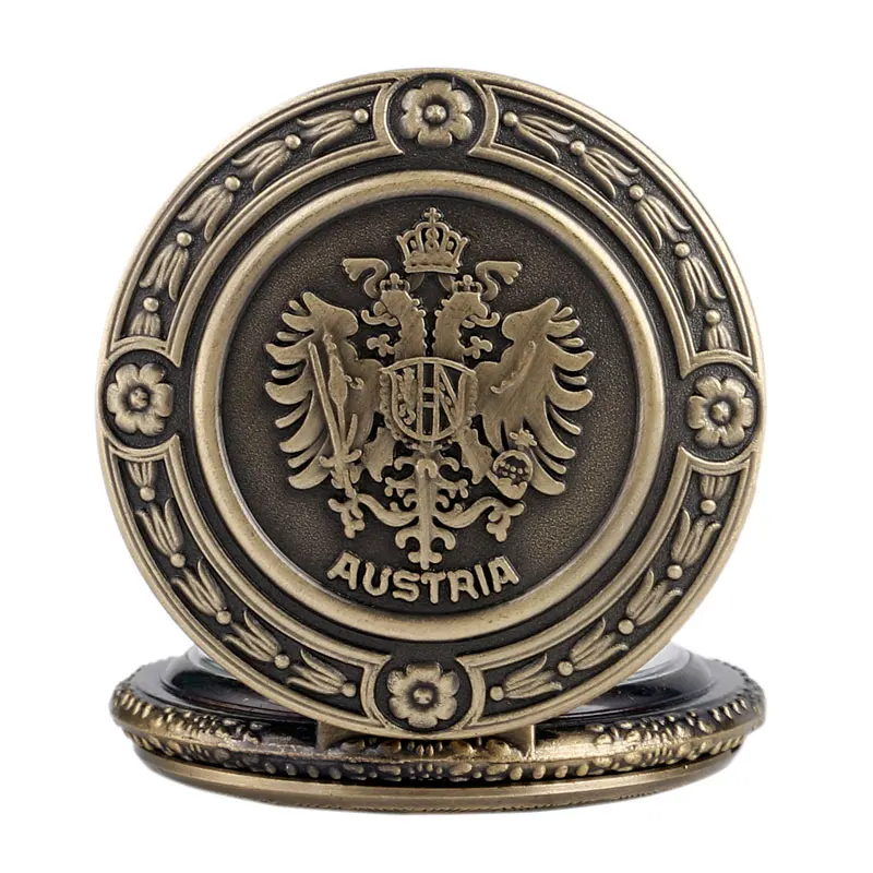 Legal O Double Eagle Fahion Jóias Colar Relógio de Bolso de Quartzo Do Vintage Áustria Emblema Nacional Mulheres Homens Pingente Presentes Item