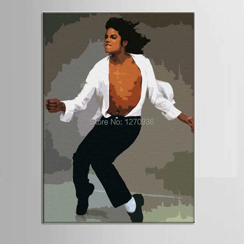 Michael Jason is Dancing Portrait Oil Painting 100% Handmade Famous Singer Figure painting on Canvas for Living Room Decoration