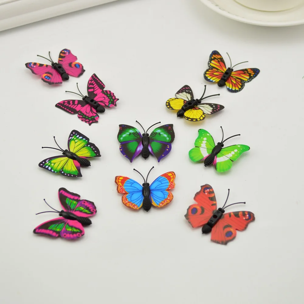 40pcs 3D PVC 4CM Simulation Butterfly Wall Wedding Valentine Home Decora Diy Stickers Art Decals TV Fridge Kids Toys Multicolor