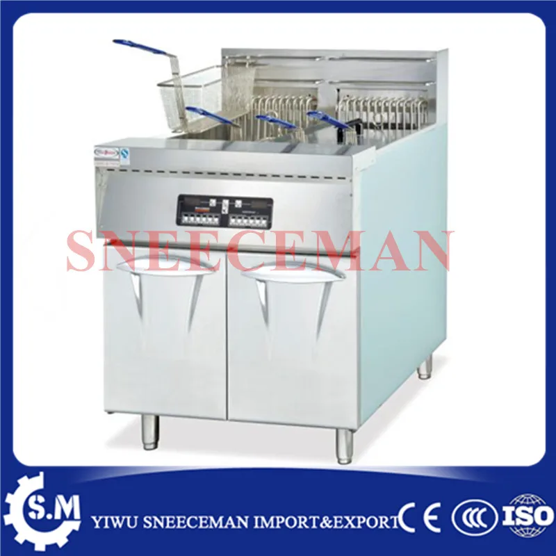 56L Electric Vertical single cylinder double screen electric fryer maker commercial stainless steel deep fryer machine