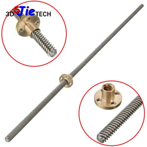 

2 шт. 250 мм/300 мм/350 мм/400 мм/500 мм TR8 * 8 ACME свинцовый винт стержень 2 мм шаг оси Z фотосессия запасные части для 3D-принтера