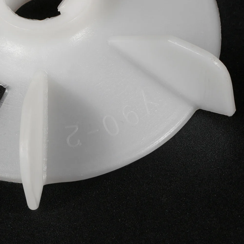 Uxcell 1Pcs 130x24mm/155x24mm Y90-2/Y90-4 White Plastic 6 Impeller Motor Round Shaft Replacement Fan Vane for Home DIY