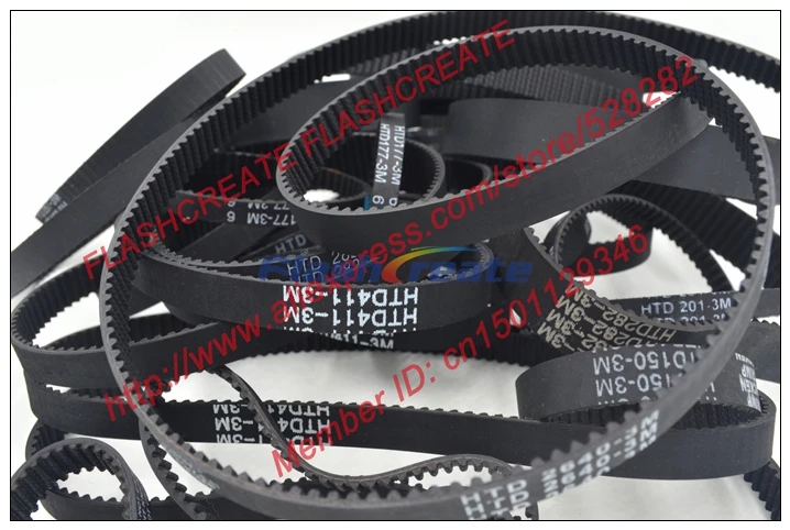 5 Pcs HTD3M Riem 396 3M 9 Lengte = 396 Mm Breedte = 9 Mm Tanden = 132 3M Distributieriem Rubber Gesloten-Lus Riem 396-3M Gratis Verzending