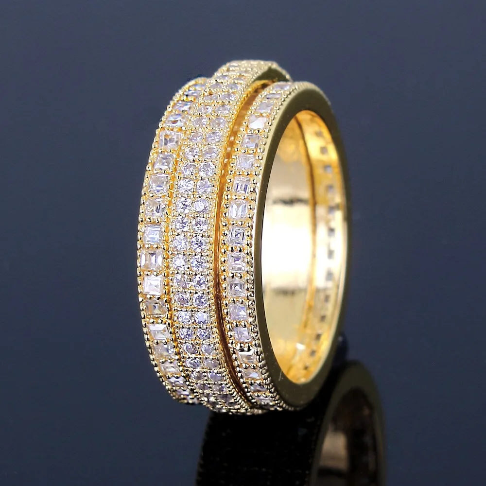 

Lucky circle ring middle circle can moving cubic zirconia bright stones Gold and White color Daily jewelry rings for women