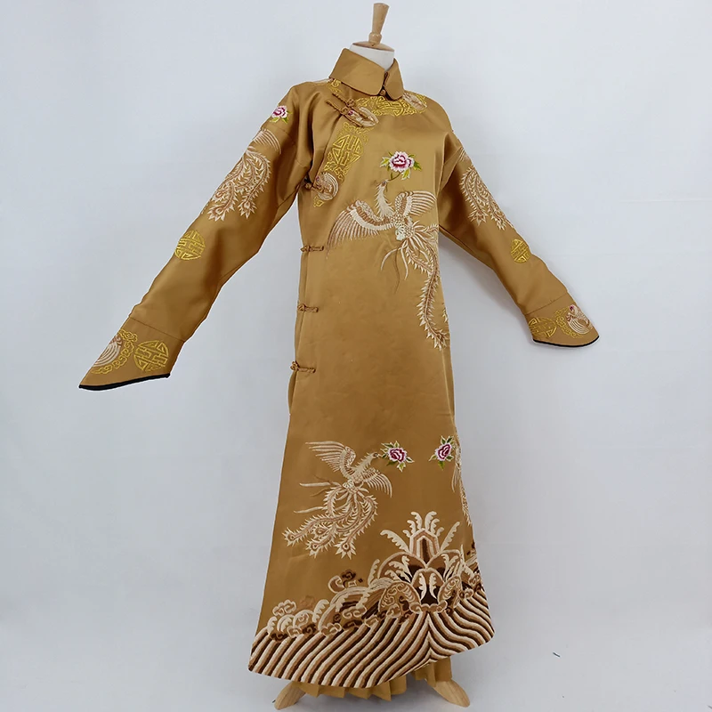 3 Designs Gold Qing Dynasty Embroidery Emperor Empress Palace Hanfu Costume for Newest TV Play Story of YanXi Palace